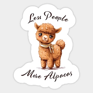 Less People More Alpacas Sticker